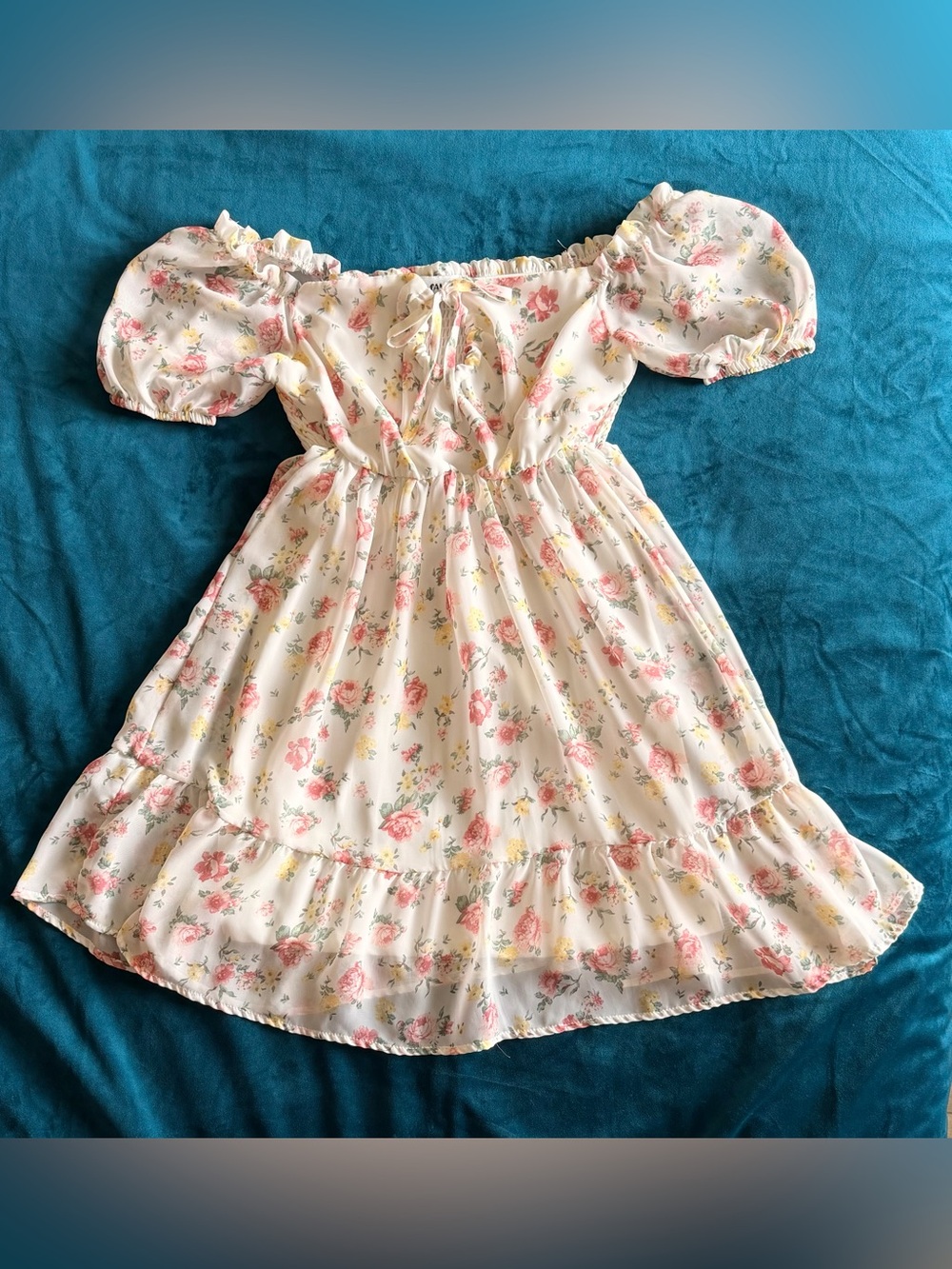 Floral Summer Dress - Cream Pink